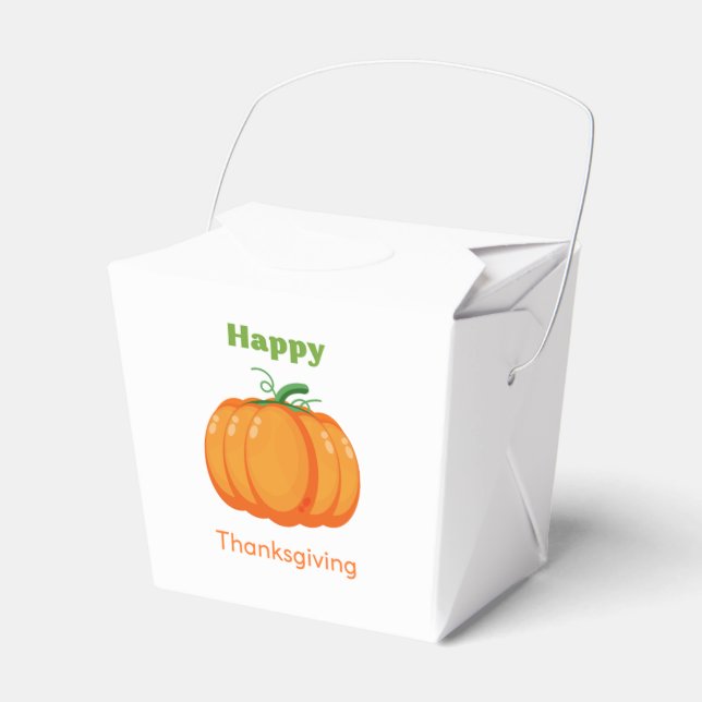 Happy Thanksgiving large pumpkin Favor Box (Front Side)