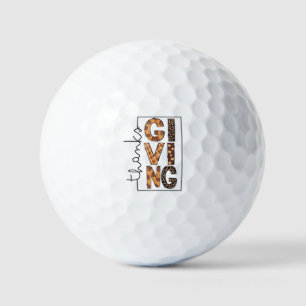 Happy Thanksgiving Leopard Print Rainbow Turkey  Golf Balls