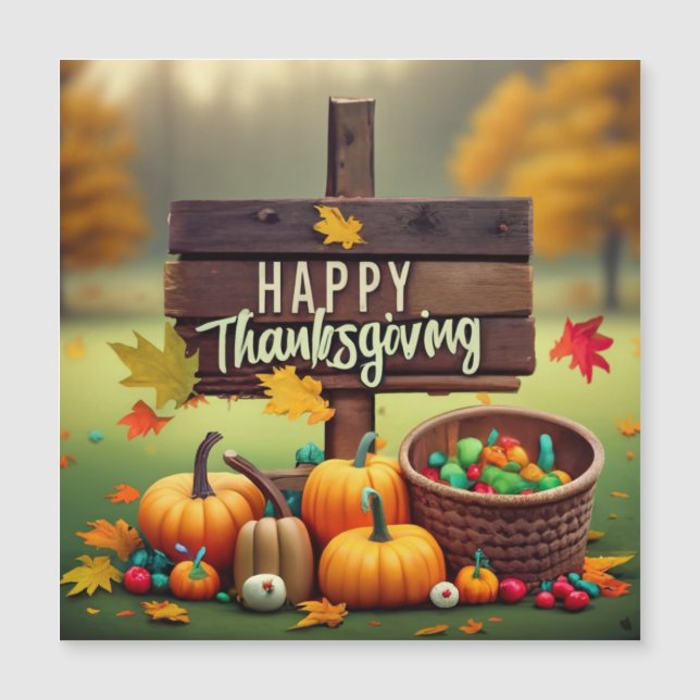 Happy Thanksgiving Magnetic Invitation (Front)
