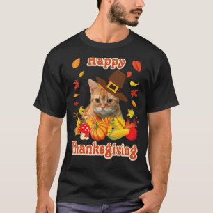 Happy Thanksgiving Manx Cat I'm Thankful For My T-Shirt