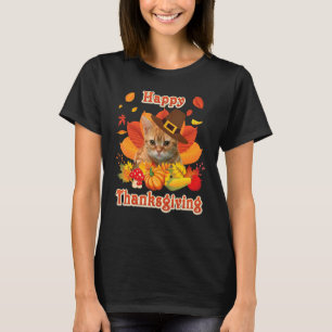 Happy Thanksgiving Manx Cat I'm Thankful For My Tu T-Shirt