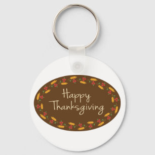 Happy Thanksgiving Message Keychain