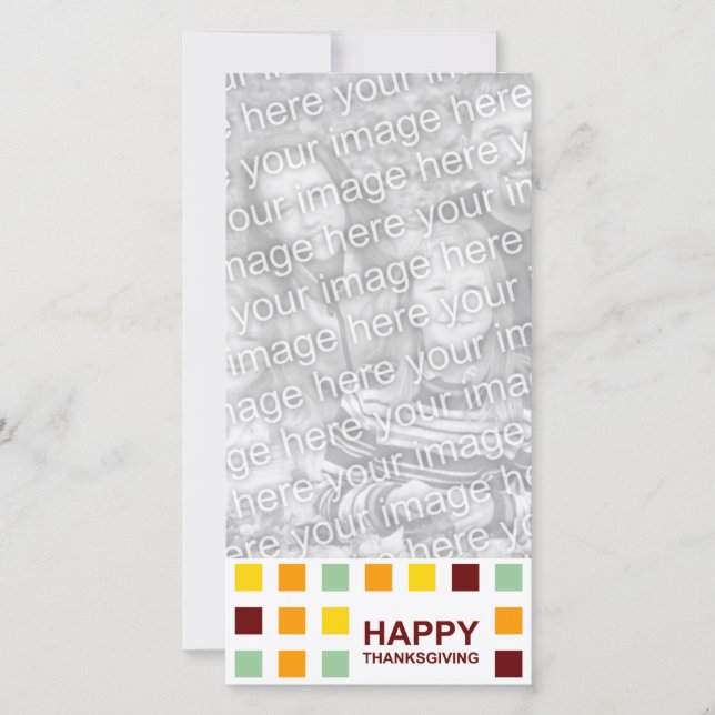 happy thanksgiving (mod squares) holiday card (Front)