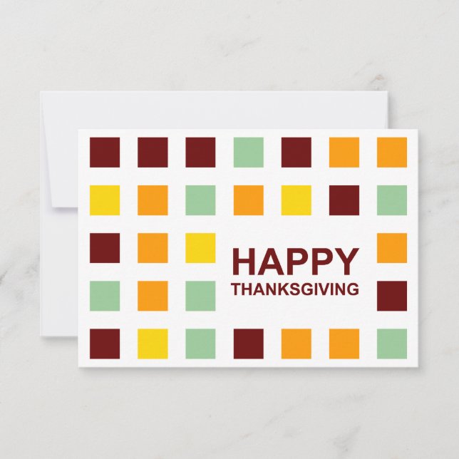 happy thanksgiving (mod squares) invitation (Front)