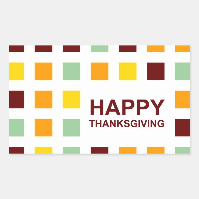 happy thanksgiving (mod squares) sticker (Front)