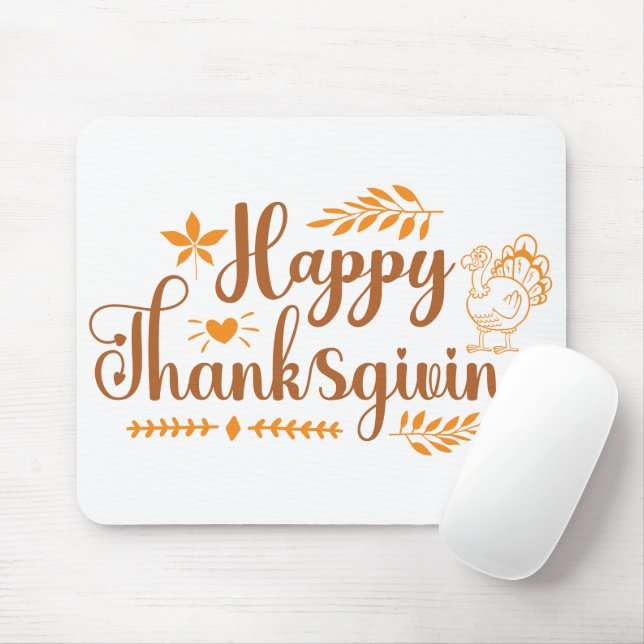 Happy Thanksgiving Mouse Pad (With Mouse)