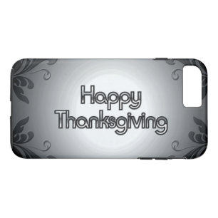 Happy Thanksgiving Mural with Damask Border Case-Mate iPhone Case