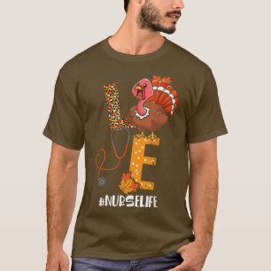 Happy Thanksgiving Nurse Love Turkey Outfit T-Shirt