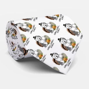 Happy Thanksgiving Old English Sheepdog Grey 1 Fun Tie