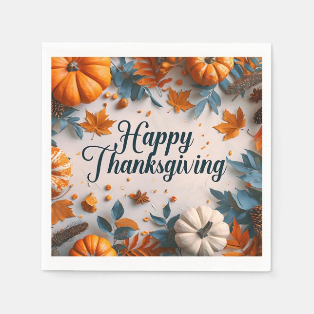 Happy Thanksgiving Paper Napkin (Front)