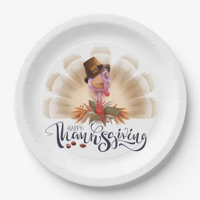Happy Thanksgiving Paper Plate (Front)