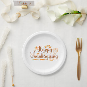 Happy Thanksgiving Paper Plate
