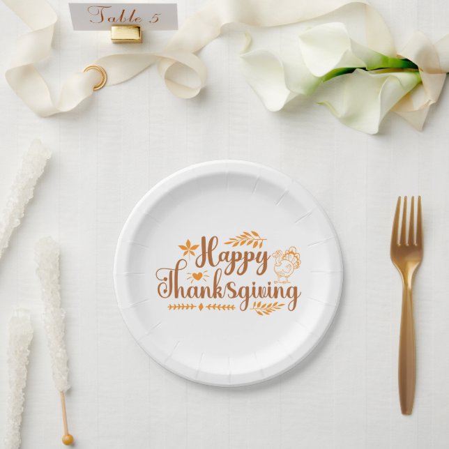 Happy Thanksgiving Paper Plate (Wedding)