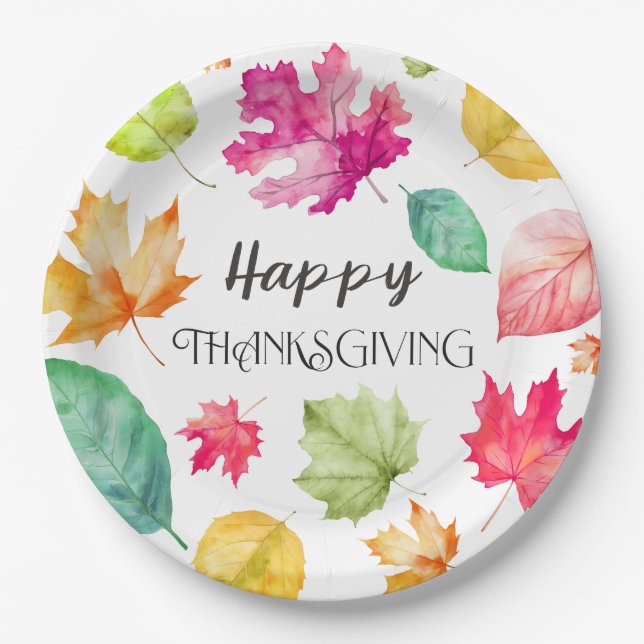 Happy Thanksgiving  Paper Plate (Front)
