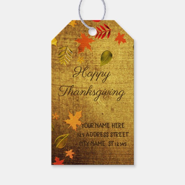 Happy Thanksgiving ,Personalized Gift Tags (Front)