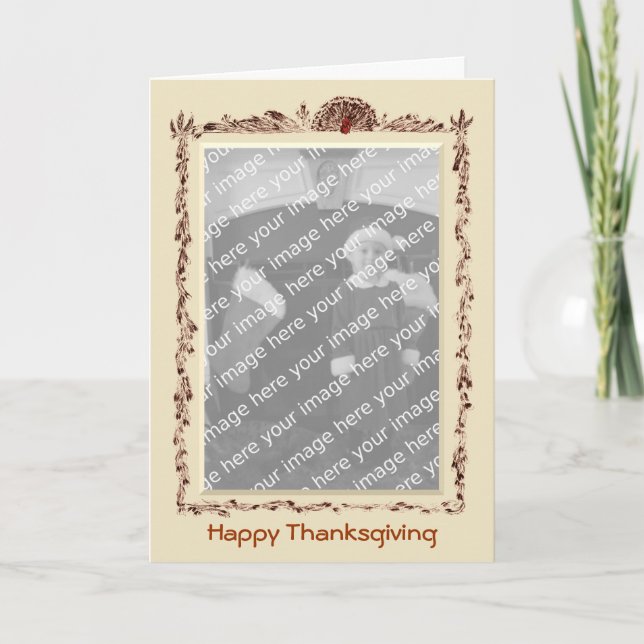Happy Thanksgiving Photo Template Card (Front)