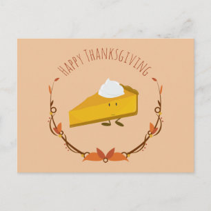 Happy Thanksgiving Pie Slice   Postcard