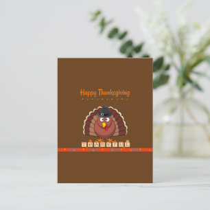 Happy Thanksgiving, Pilgrim Turkey Postcard