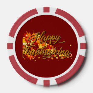 Happy Thanksgiving Poker Chips