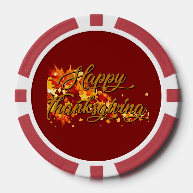 Happy Thanksgiving Poker Chips (Front)
