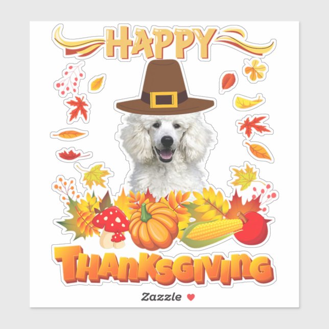 happy thanksgiving poodle dog im thankful  my love (Sheet)