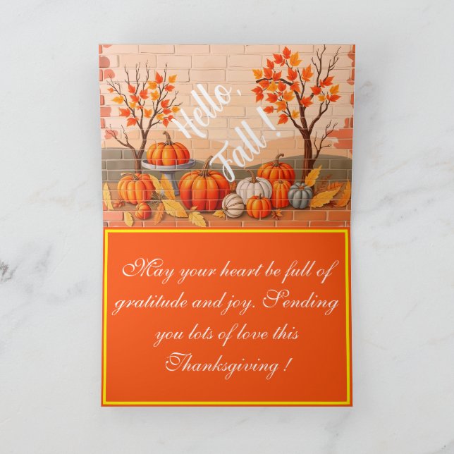 Happy Thanksgiving Popular Beautiful Fall Card (Inside)