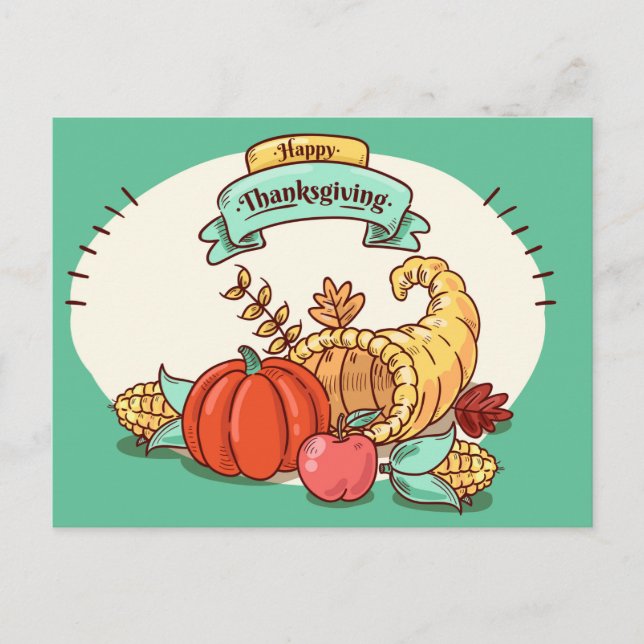 Happy Thanksgiving Postcard (Front)