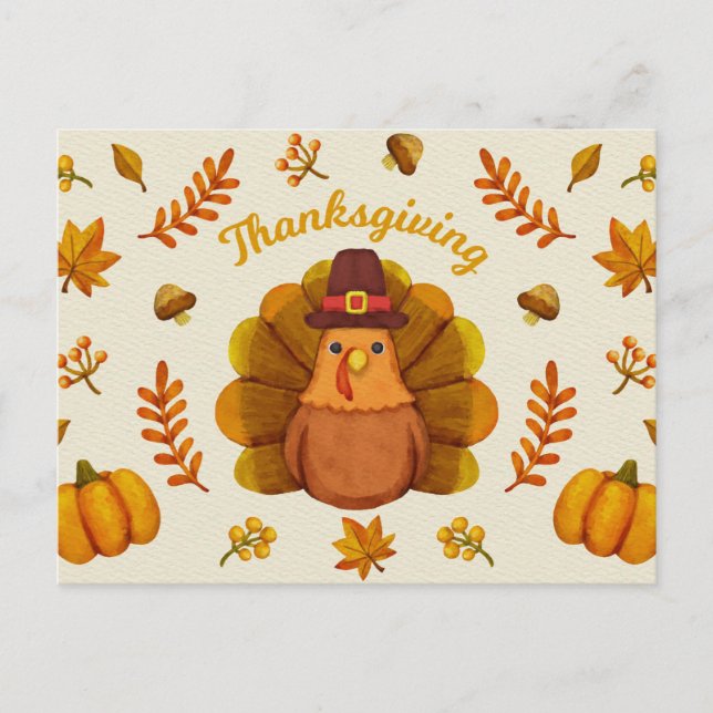 Happy Thanksgiving Postcard (Front)