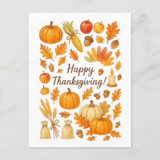 Happy Thanksgiving Postcard (Front)