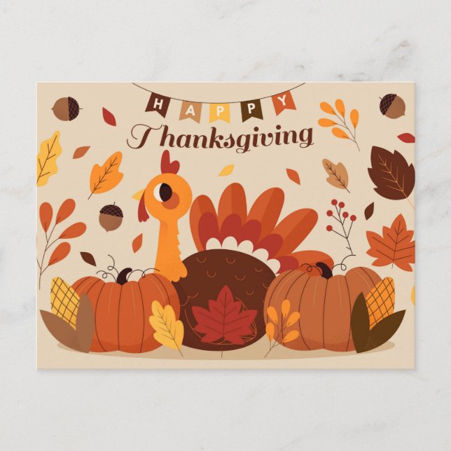 Happy Thanksgiving Postcard (Front)