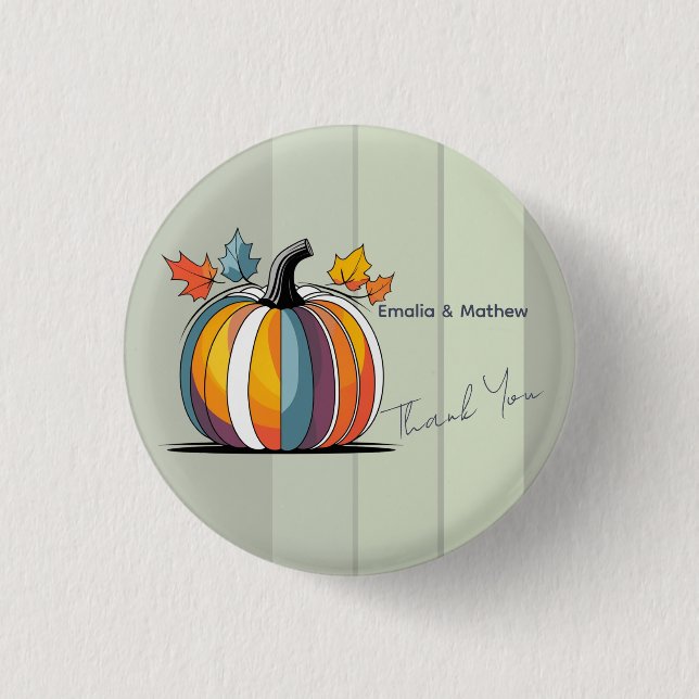 Happy Thanksgiving Pumpkin 1 Inch Round Button (Front)