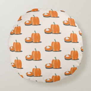 Happy Thanksgiving Pumpkin and Pumpkin Pie Round Pillow