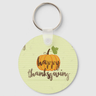 Happy Thanksgiving pumpkin Keychain