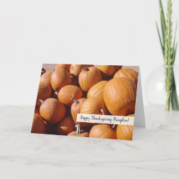 Happy Thanksgiving Pumpkin Orange Fall Squash Holiday Card