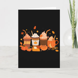 Happy Thanksgiving Pumpkin Spice Latte Coffee Men Card