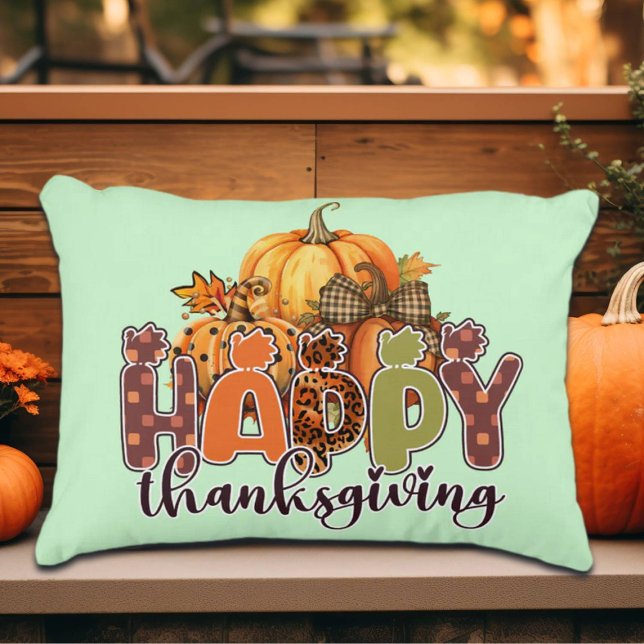 Happy Thanksgiving Pumpkins Accent Pillow (Creator Uploaded)