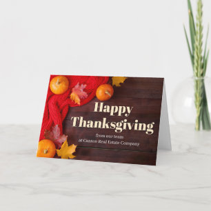 Happy Thanksgiving Pumpkins Customized Business Holiday Card