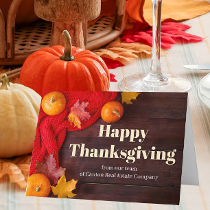 Happy Thanksgiving Pumpkins Customized Business Holiday Card