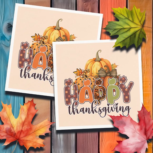 Happy Thanksgiving Pumpkins Napkin (Creator Uploaded)