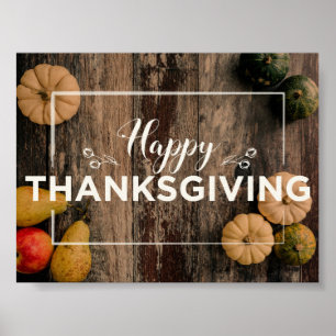 Happy Thanksgiving pumpkins Poster