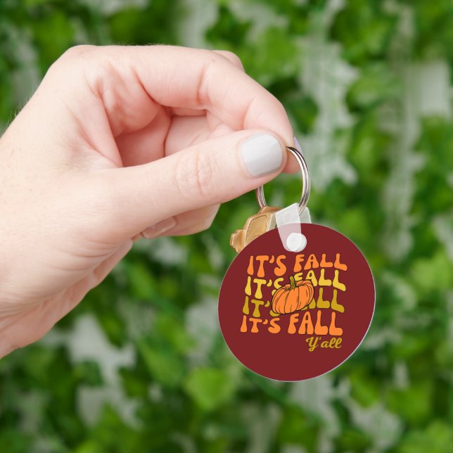 Happy Thanksgiving Quote It's Fall Y'all  Keychain (Hand)