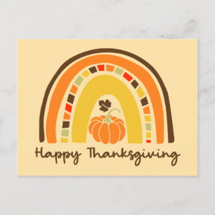 Happy Thanksgiving Rainbow Postcard