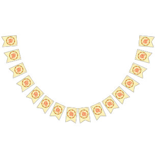 Happy Thanksgiving Red Gold Wreath Bunting Flags