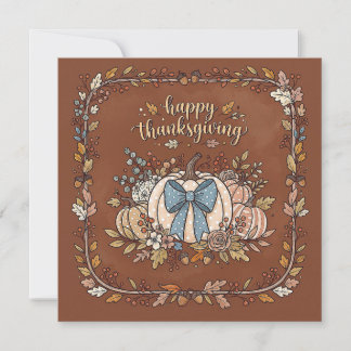 Happy Thanksgiving Rustic Pumpkin Holiday Card