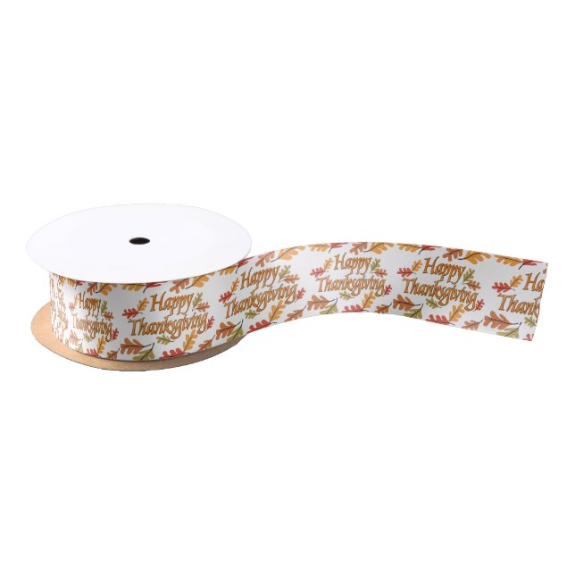 Happy Thanksgiving Satin Ribbon (Spool)