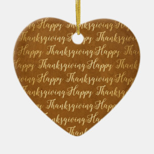 Happy Thanksgiving scripture Ceramic Ornament
