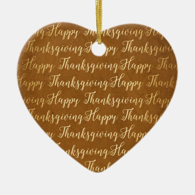 Happy Thanksgiving scripture Ceramic Ornament (Front)