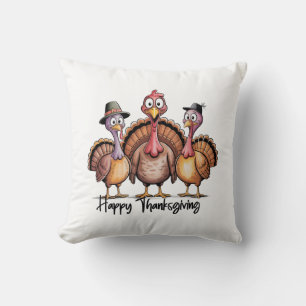 Happy Thanksgiving Shirt Fall Holiday Turkey Day Throw Pillow