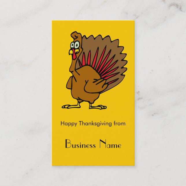 Happy Thanksgiving Silly Turkey Business Card (Front)