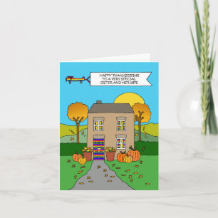 Happy Thanksgiving Sister and Wife Card